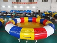 Inflatable Floating Air Spinner Toy , Water Park Inflatable Water Disco Boat