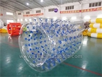 Family Use Inflatable Wheel Water Roller Ball , Color Dot Inflatable Roller Ball