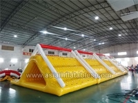 Yellow Color Inflatable Water Slide Aqua Glide For Promotion